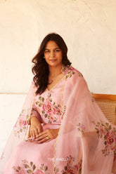 Tara Pink Organza Silk Dupatta